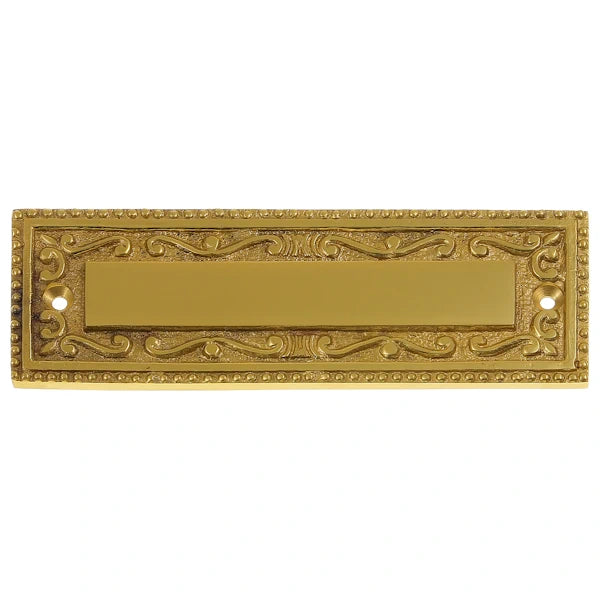 Verziertes Messing Türschild mit Lasergravur – personalisierbares Namensschild in klassischem Design