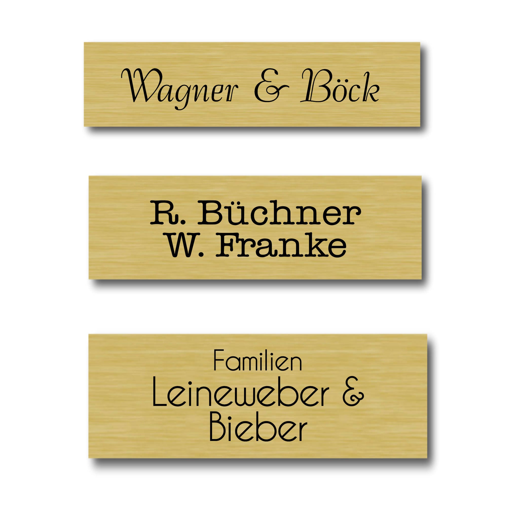 Briefkastenschild Klingelschild gold