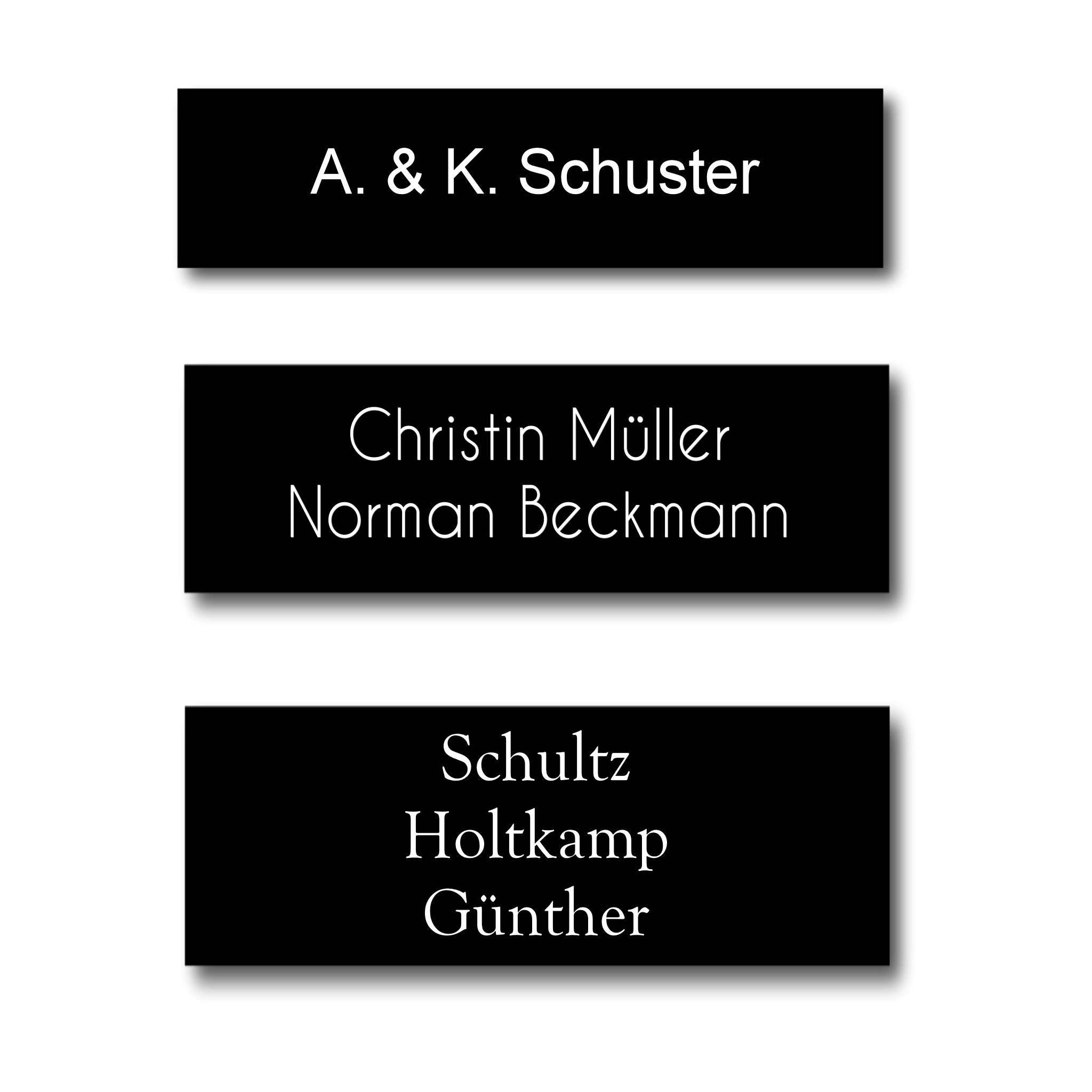 Briefkastenschild Klingelschild schwarz