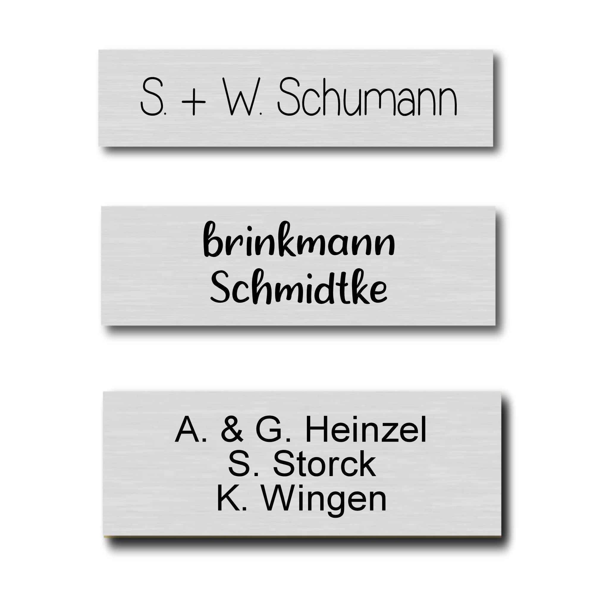 Briefkastenschild Klingelschild silber