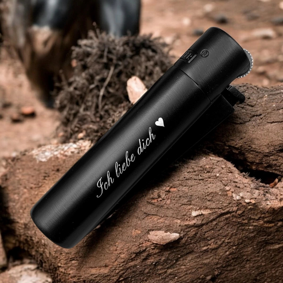 Clipper Metal Feuerzeug | SCHWARZ MATT | Individuelle Gravur