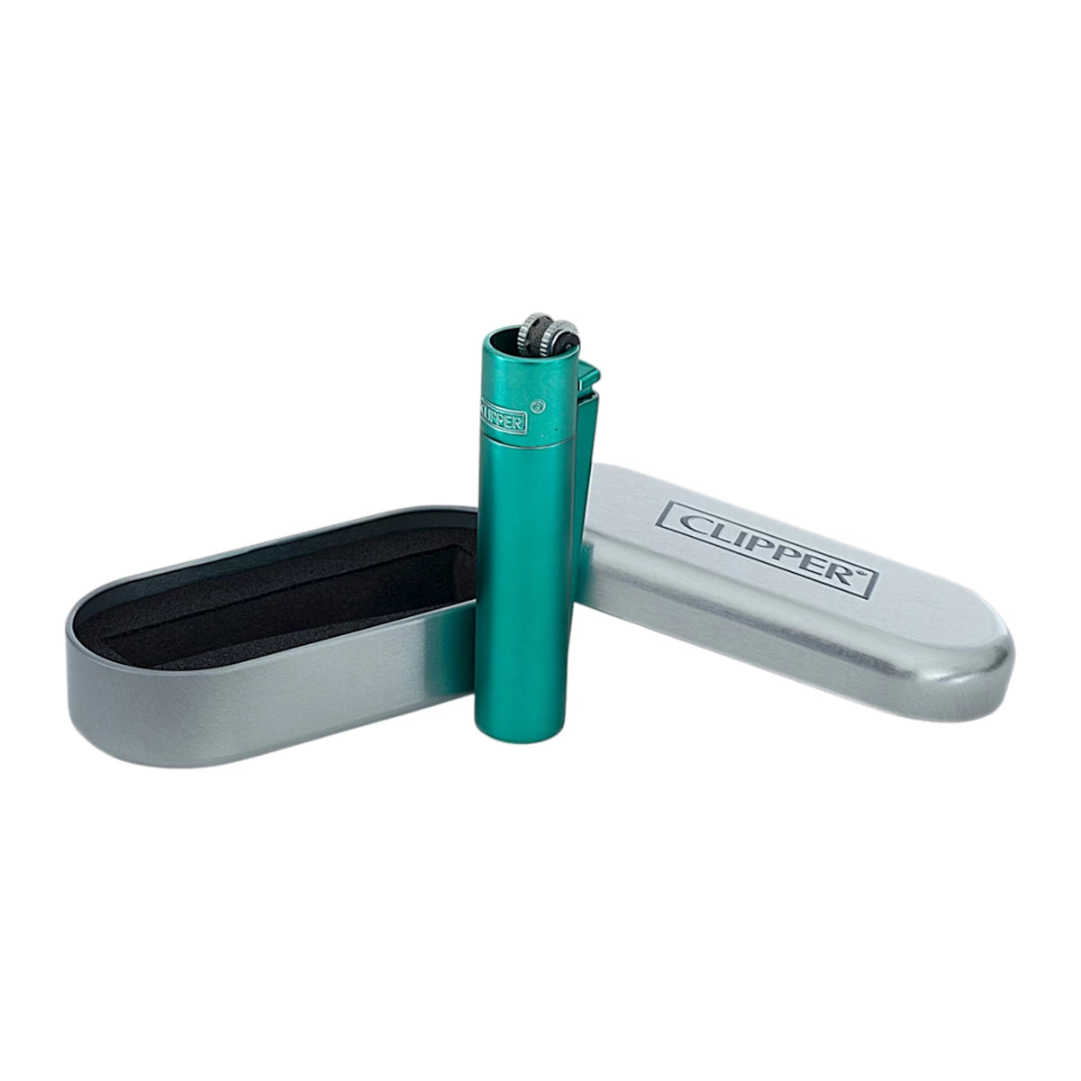 Clipper Metal Feuerzeug | TÜRKIS MATT | Individuelle Gravur