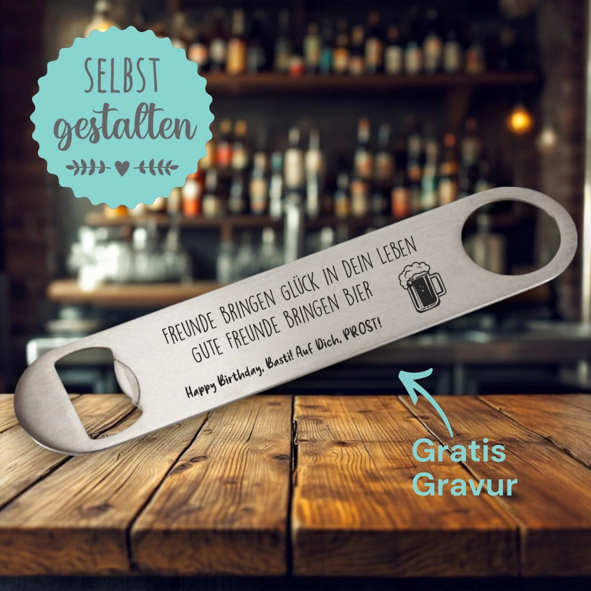 Flaschenöffner Edelstahl selbst personalisieren