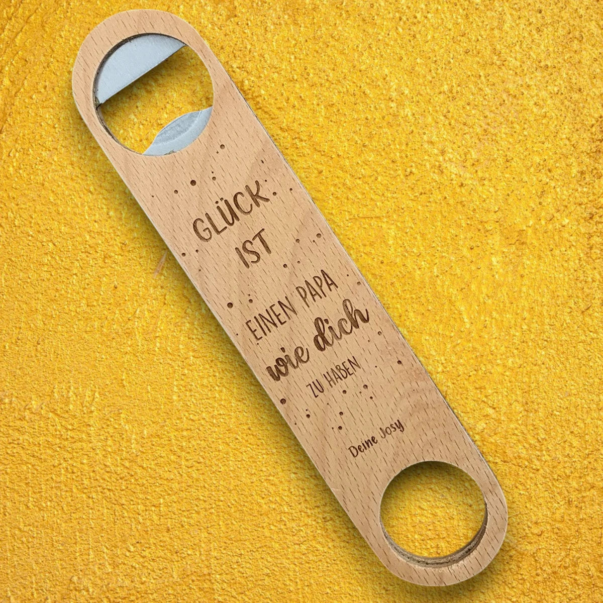 Flaschenöffner VATERTAG personalisiert - Glück ist, einen Papa wie dich zu haben