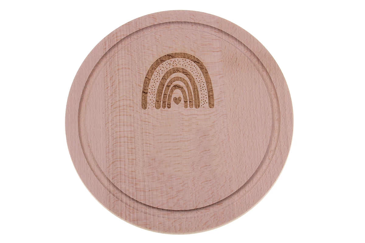 Frühstücksbrett rund personalisiert "Regenbogen"