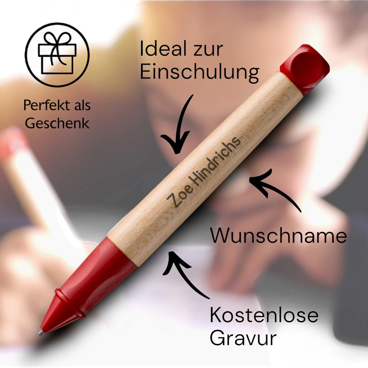✏️ LAMY abc - Bleistift - ROT mit Gravur für stolze Schulanfänger 🎒