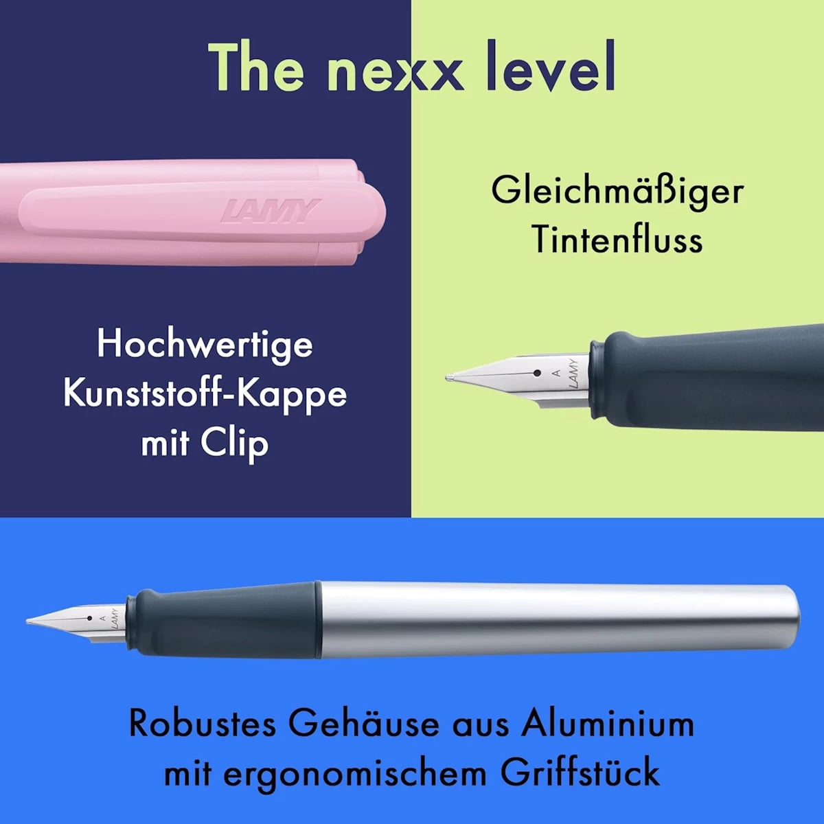 LAMY nexx Füllhalter rose – rosa Kinderfüller mit Gravur