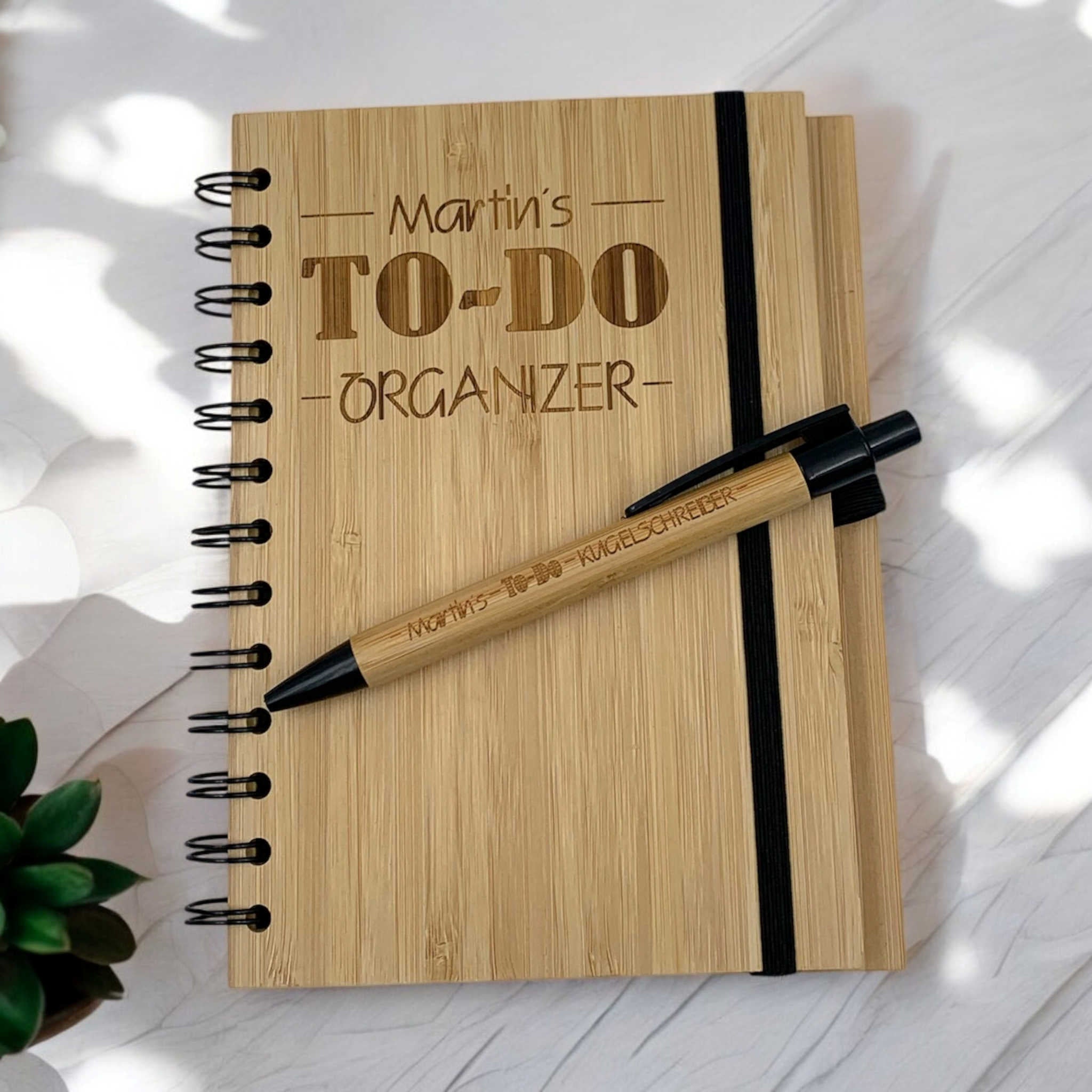 Notizblock "To-Do Organizer schlicht" mit Gravur