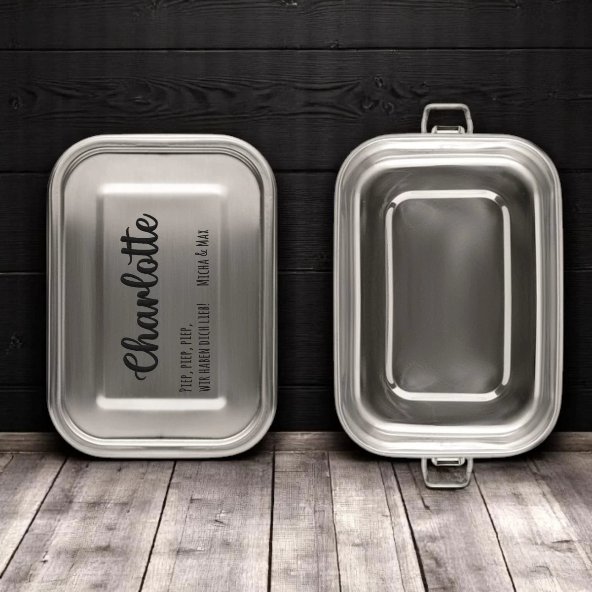 Personalisierte Lunchbox | Edelstahl | kostenlose Gravur