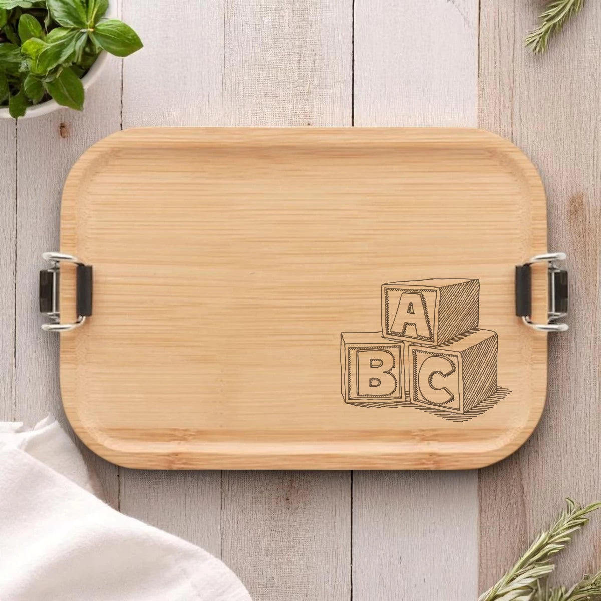 🌟 Personalisierte Brotdose zur Einschulung mit Name – „Hurra, Schulkind!“ & ABC-Würfeln 🎒
