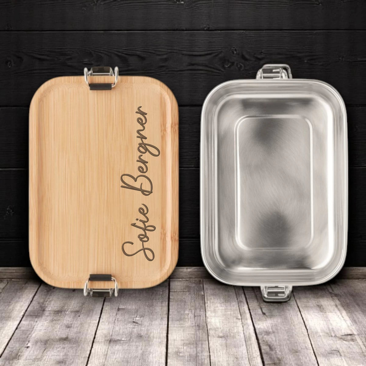 Personalisierte Lunchbox | Bambus 🎋 mit deiner Wunschgravur