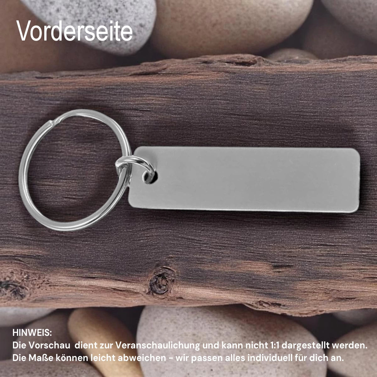 Personalisierter Schlüsselanhänger Eckig mit deiner Wunschgravur
