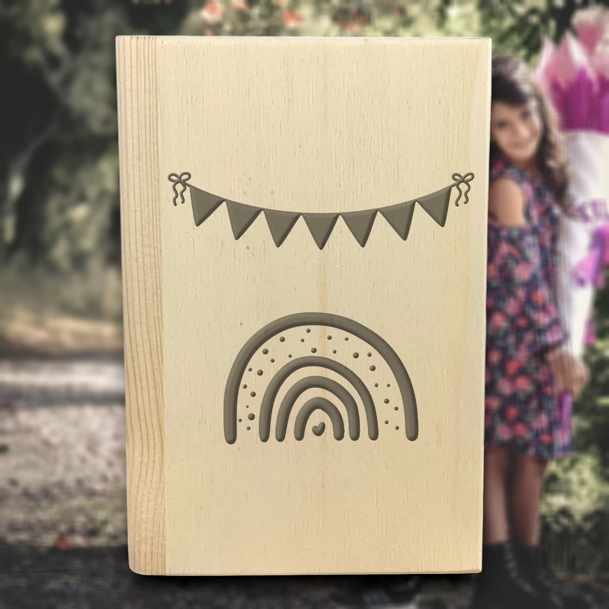 Personalisierte Spardose |Sparbuch | Einschulung - Regenbogen, Wimpel