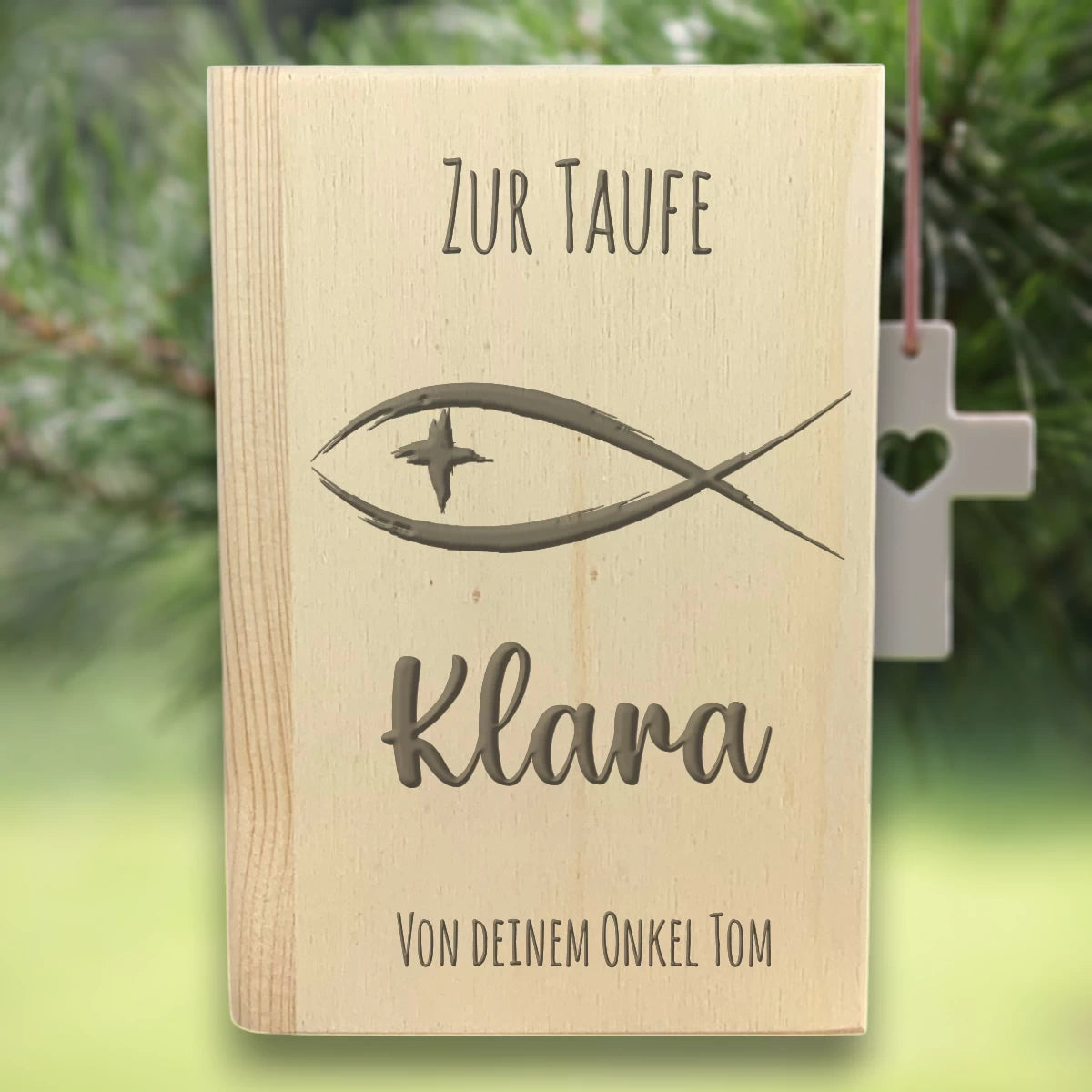 Personalisierte Spardose |Sparbuch | zur Kommunion oder Konfirmation – Ichthys Fisch