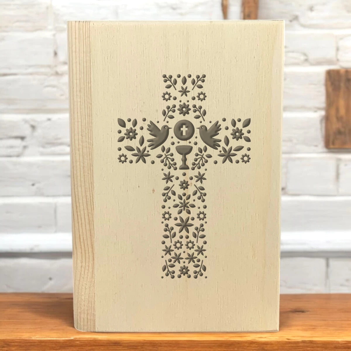 Personalisierte Spardose |Sparbuch | zur Kommunion oder Konfirmation – Kreuz Floral