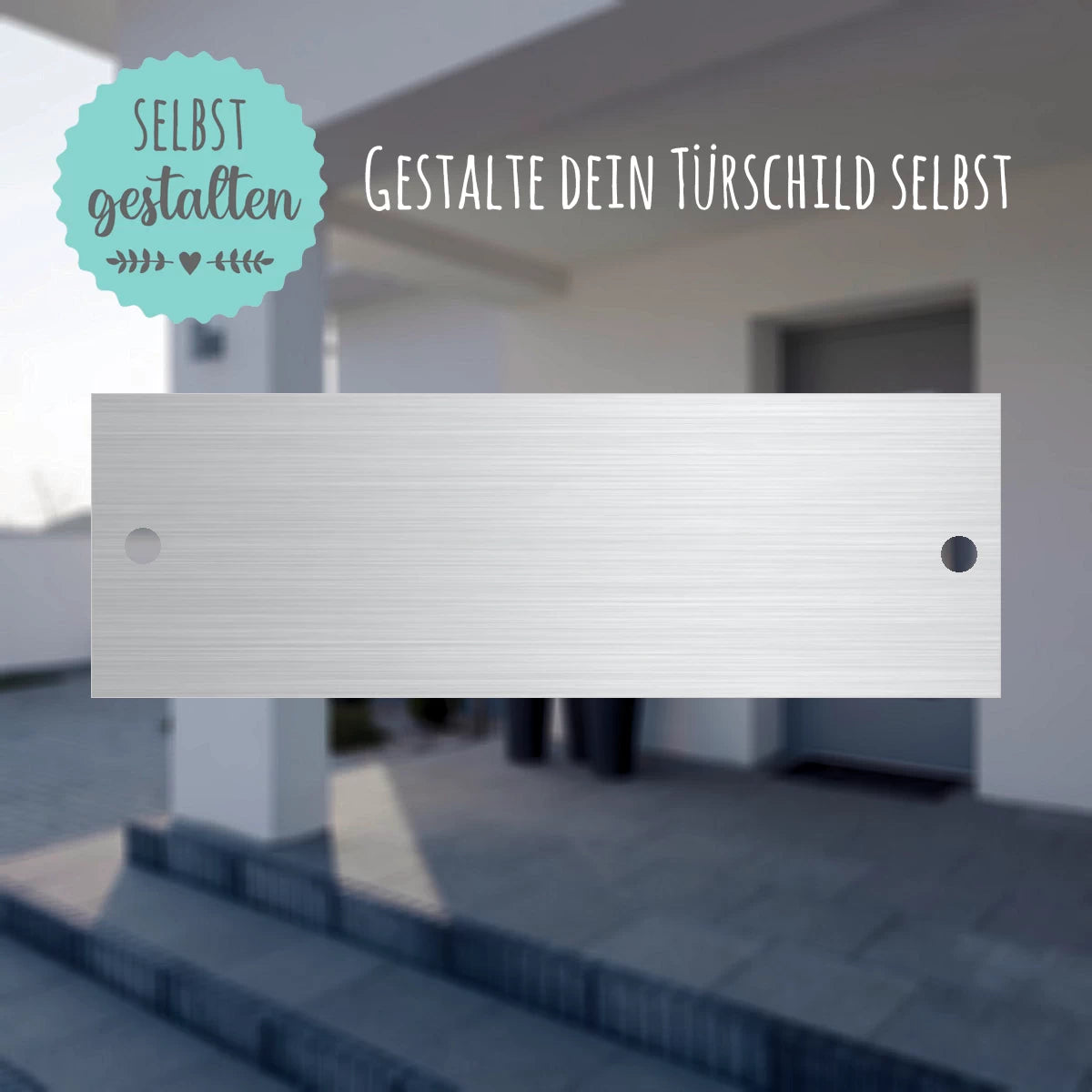 Türschild aus Edelstahl | 9x3 cm | mit Gravur