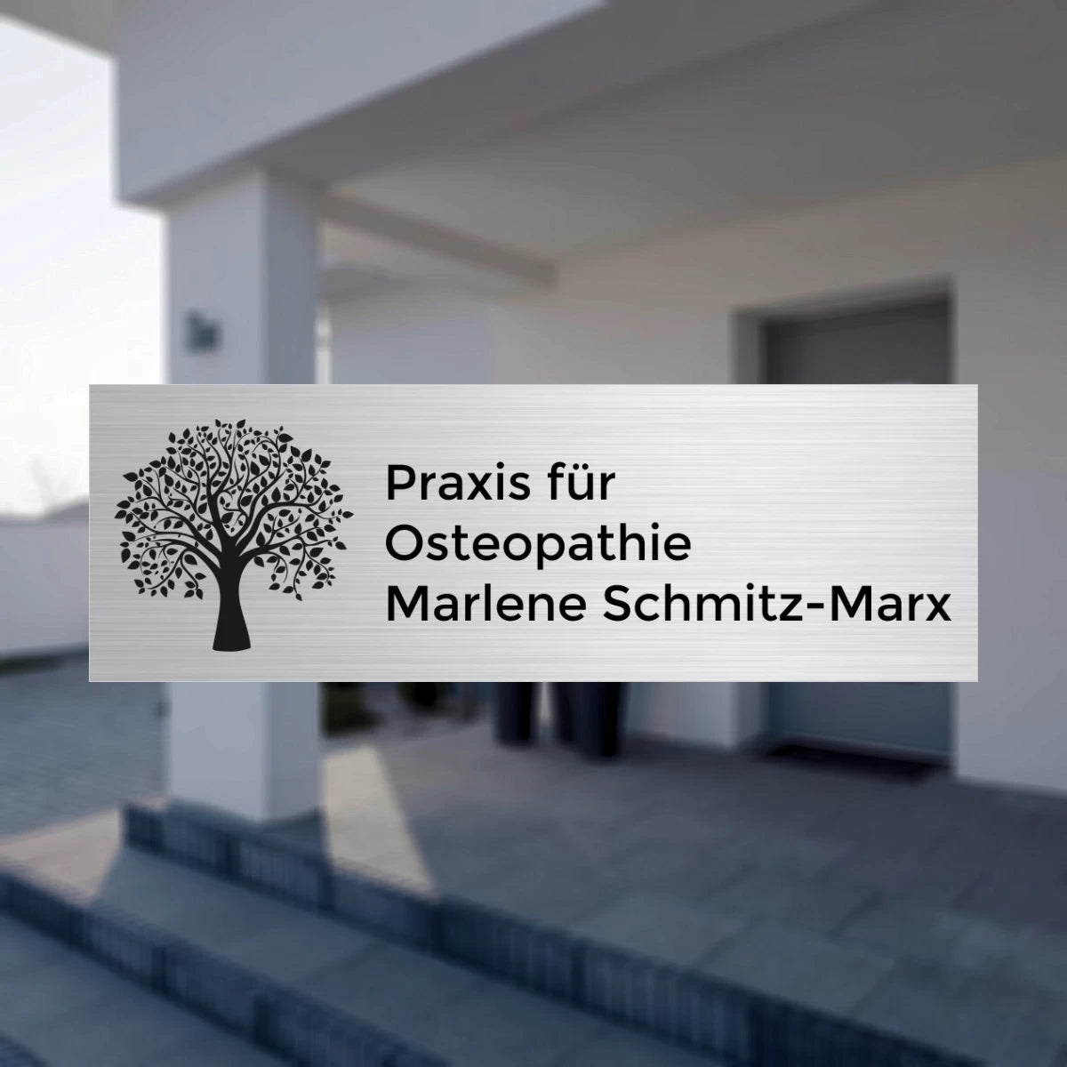 Türschild aus Edelstahl | 9x3 cm | mit Gravur