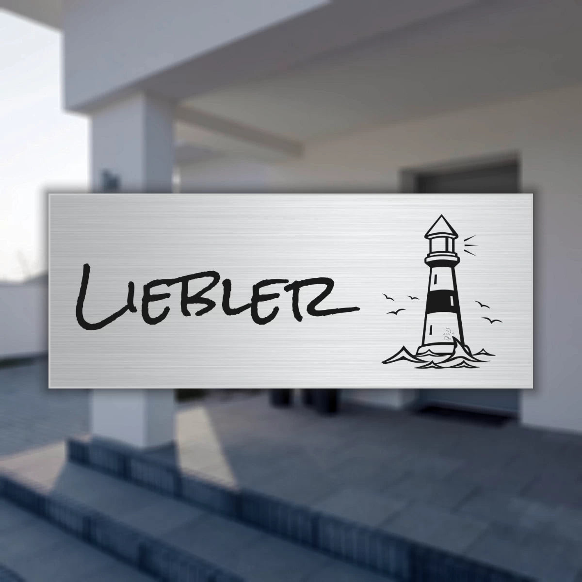 Türschild aus Edelstahl | 10x4 cm | mit Gravur