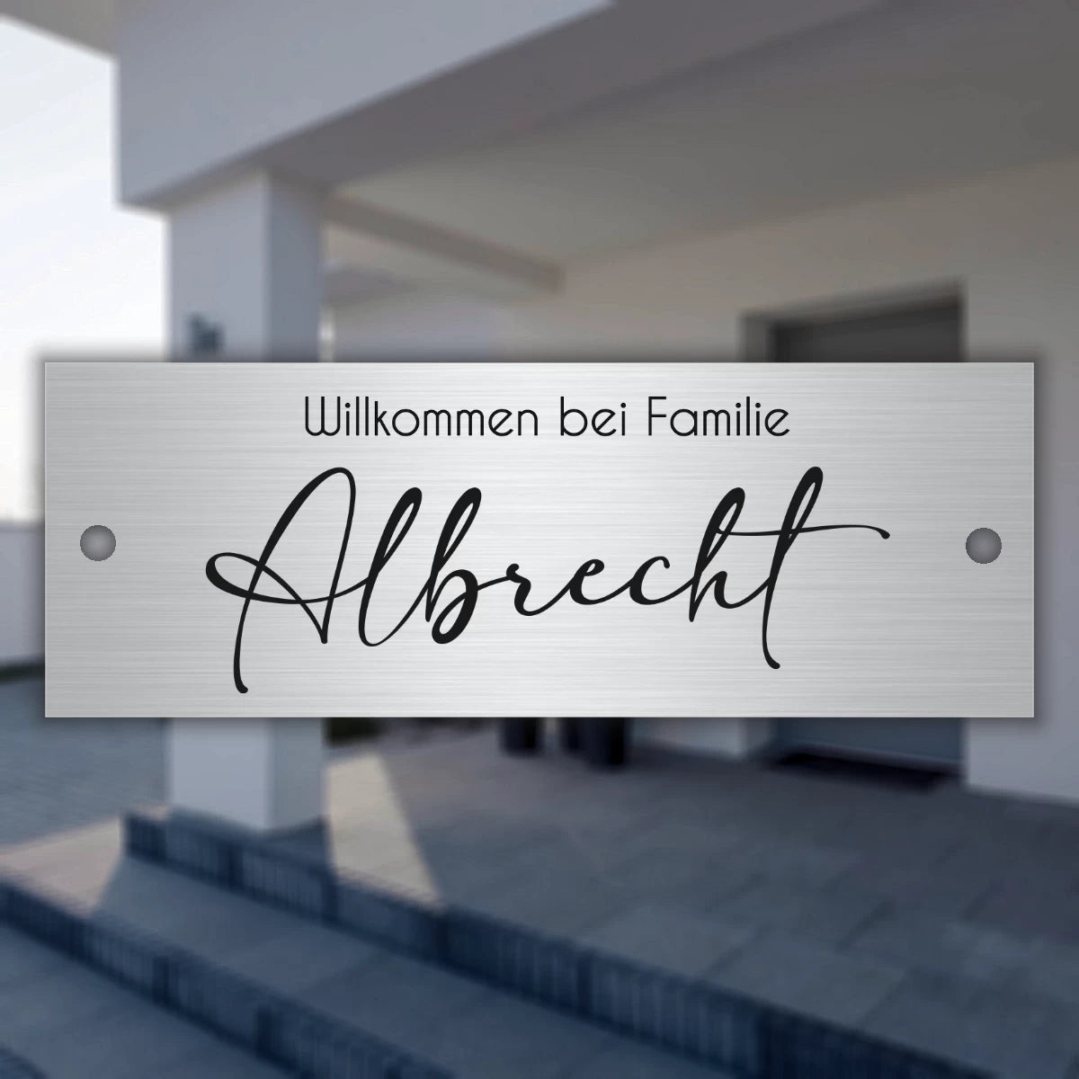 Türschild aus Edelstahl | 14x5 cm | mit Gravur