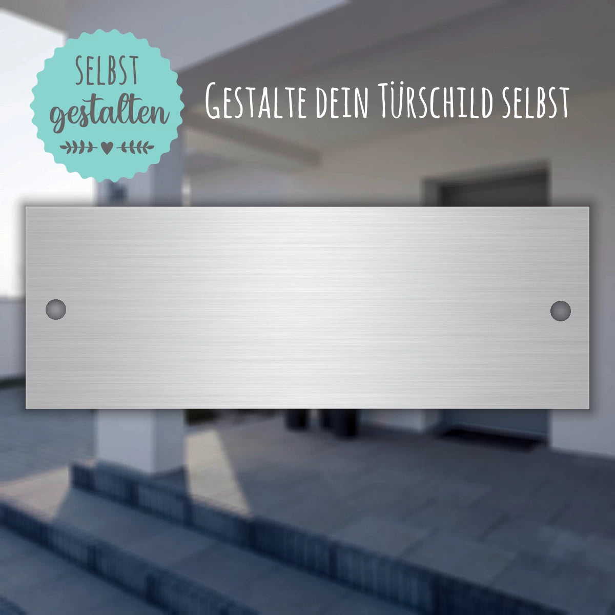 Türschild aus Edelstahl | 14x5 cm | mit Gravur