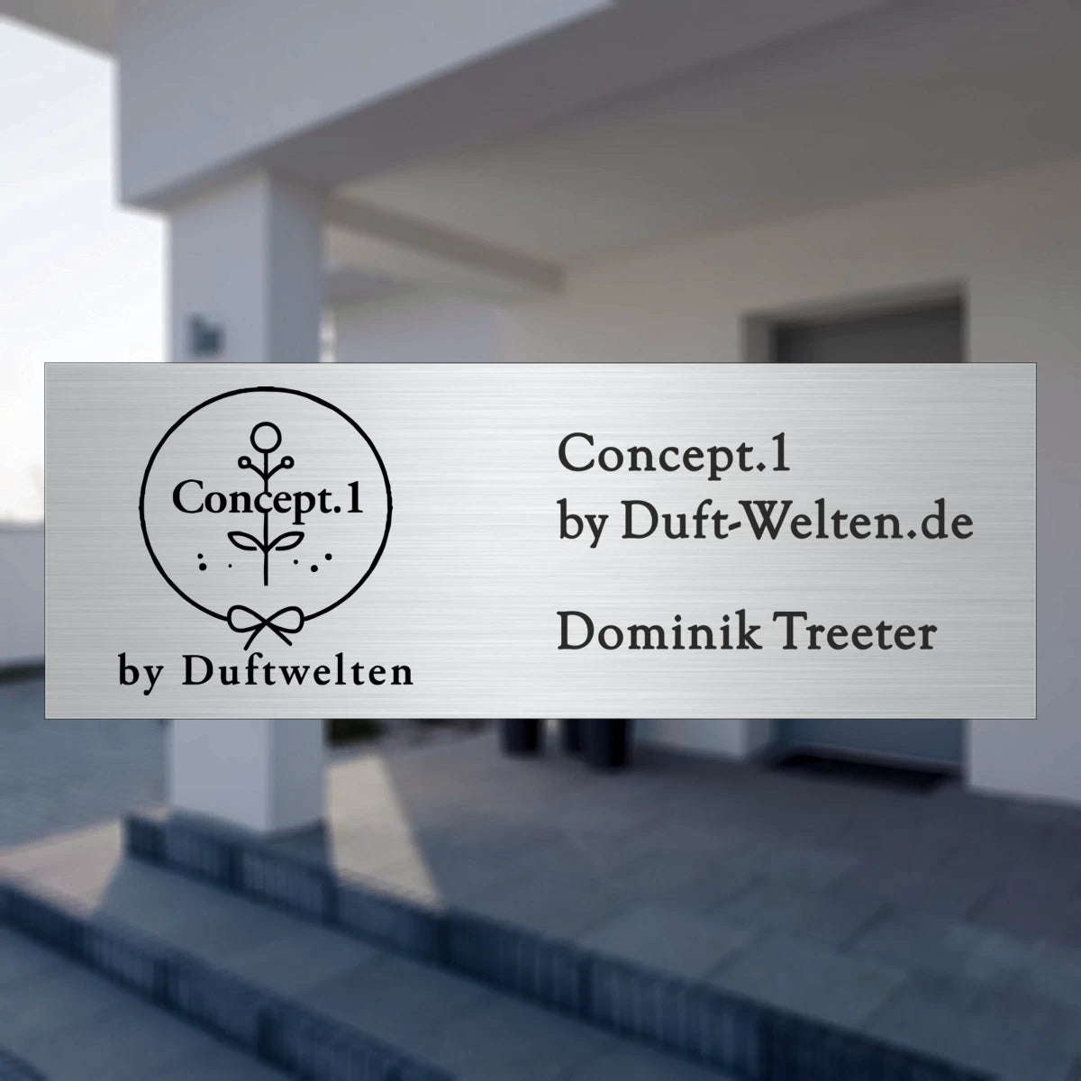 Türschild aus Edelstahl | 14x5 cm | mit Gravur