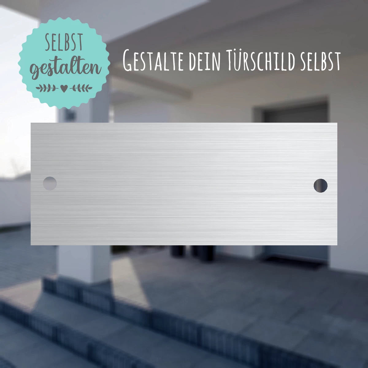 Türschild aus Edelstahl | 15x6 cm | mit Gravur
