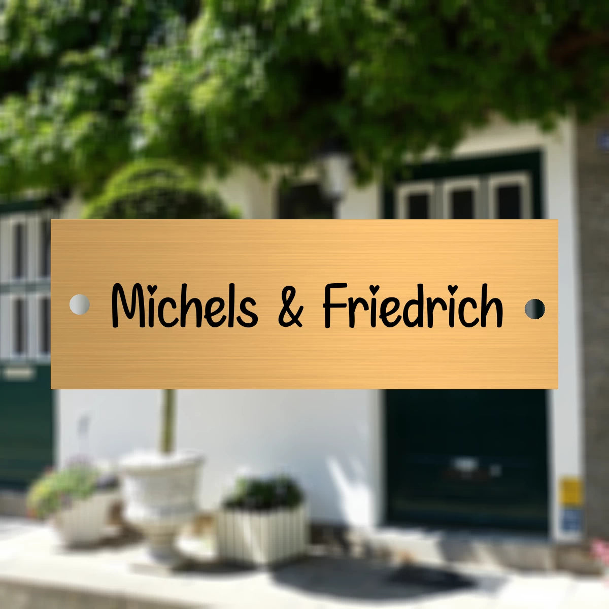 Türschild aus Messing | 9x3 cm | mit Gravur