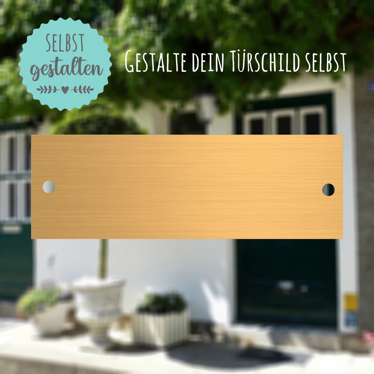 Türschild aus Messing | 9x3 cm | mit Gravur