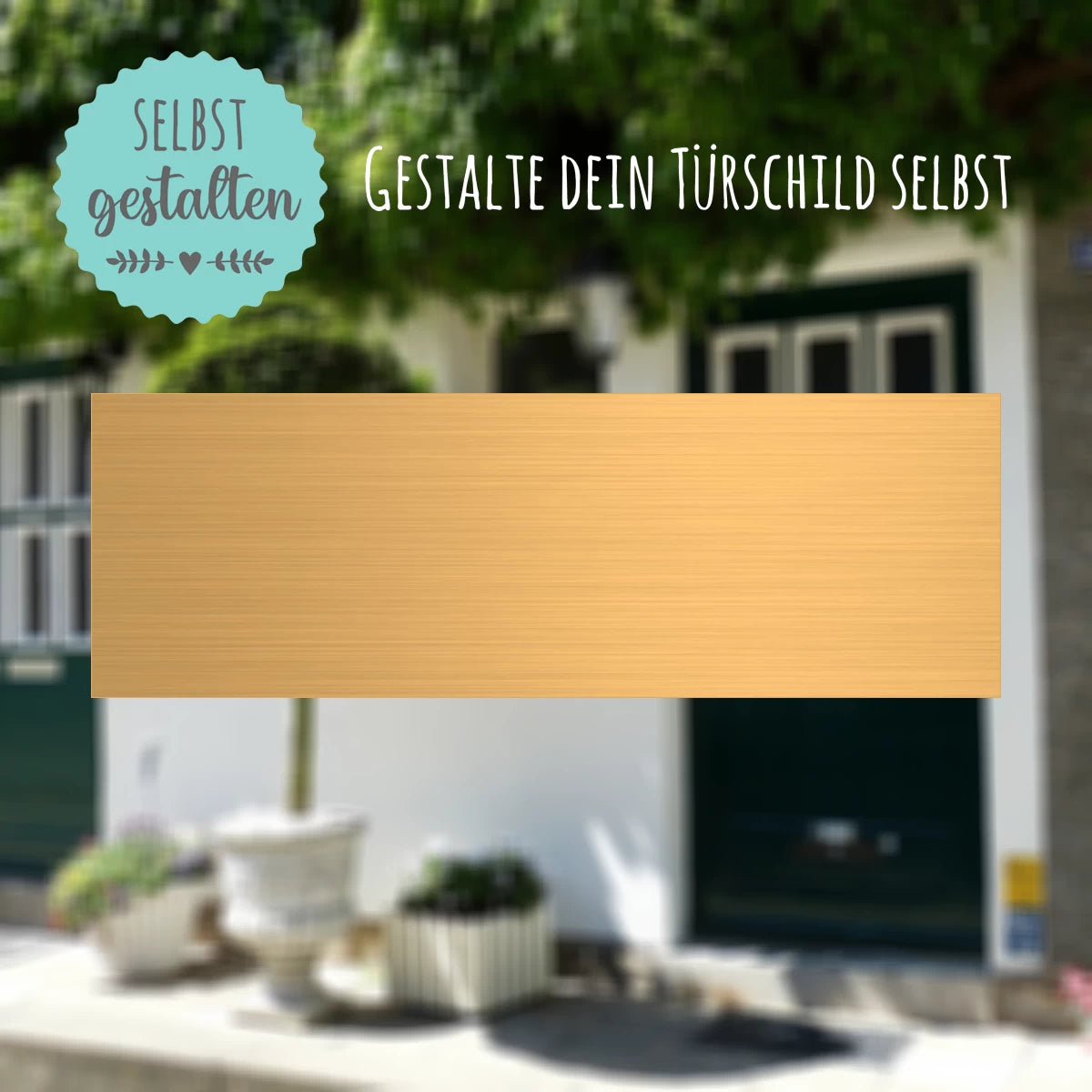 Türschild aus Messing | 9x3 cm | mit Gravur