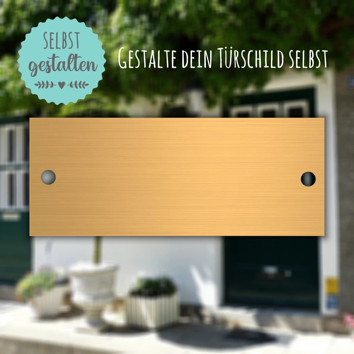 Türschild aus Messing | 10x4 cm | mit Gravur