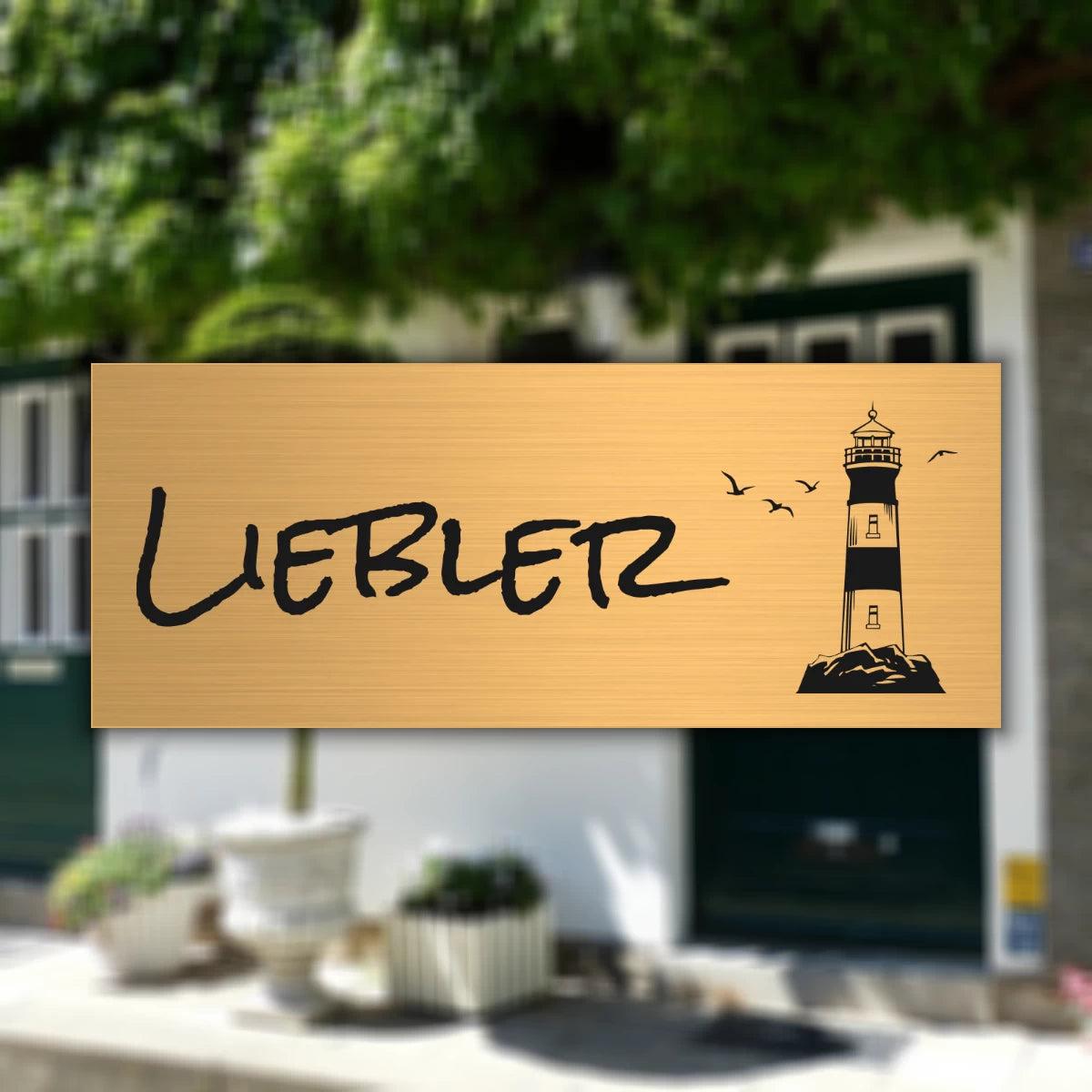 Türschild aus Messing | 10x4 cm | mit Gravur