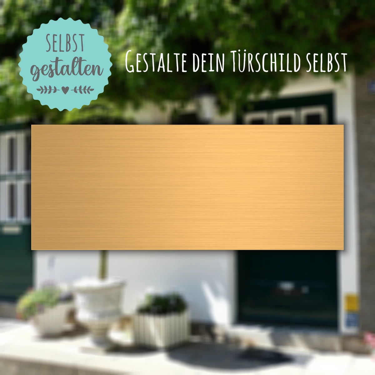 Türschild aus Messing | 10x4 cm | mit Gravur