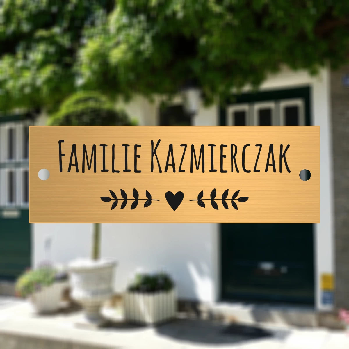 Türschild aus Messing | 12x4 cm | mit Gravur