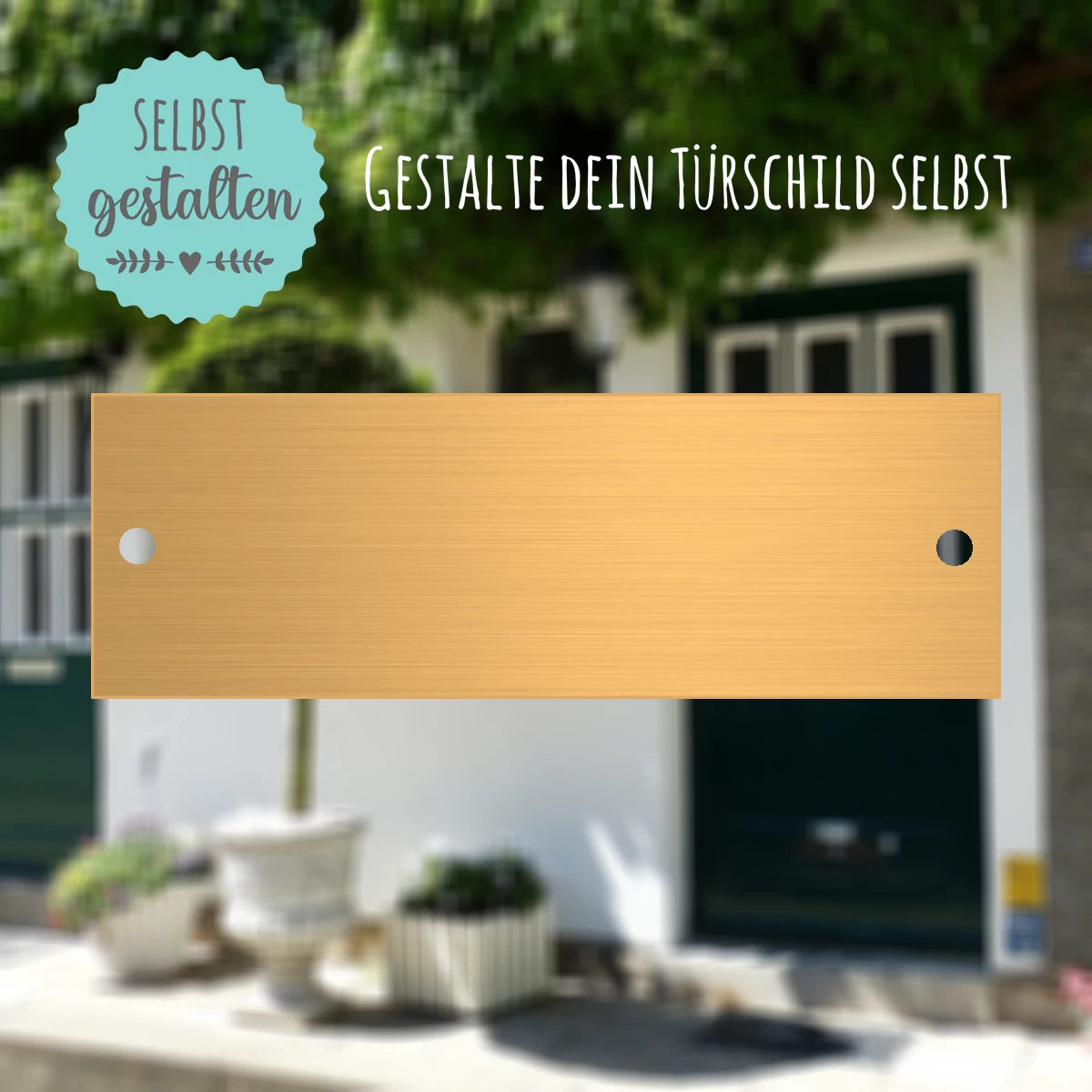 Türschild aus Messing | 12x4 cm | mit Gravur