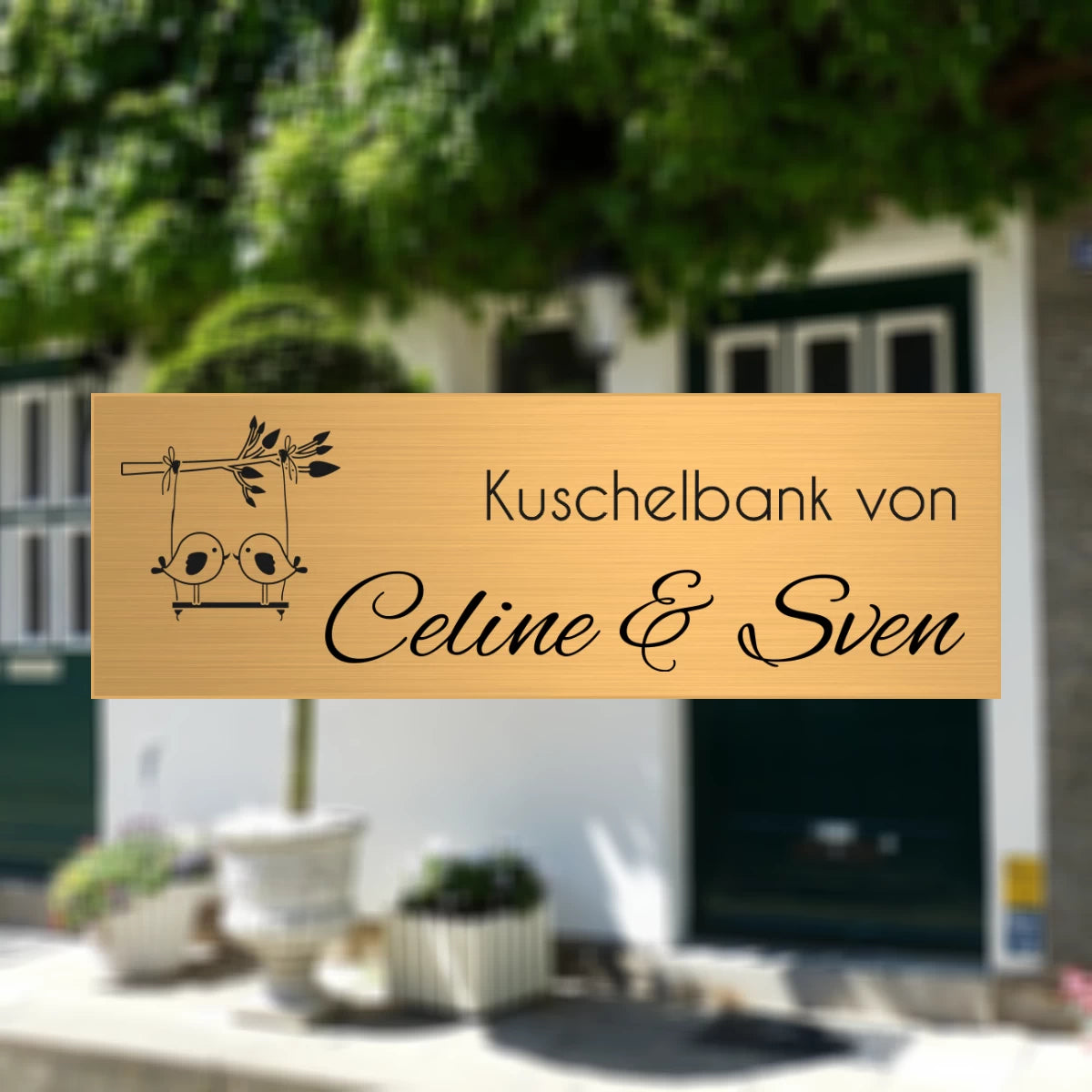 Türschild aus Messing | 12x4 cm | mit Gravur