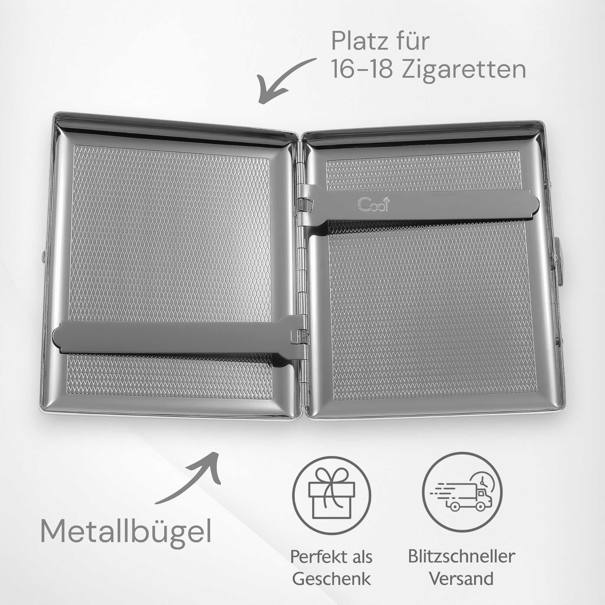 Zigarettenetui personalisiert mit Foto - silber