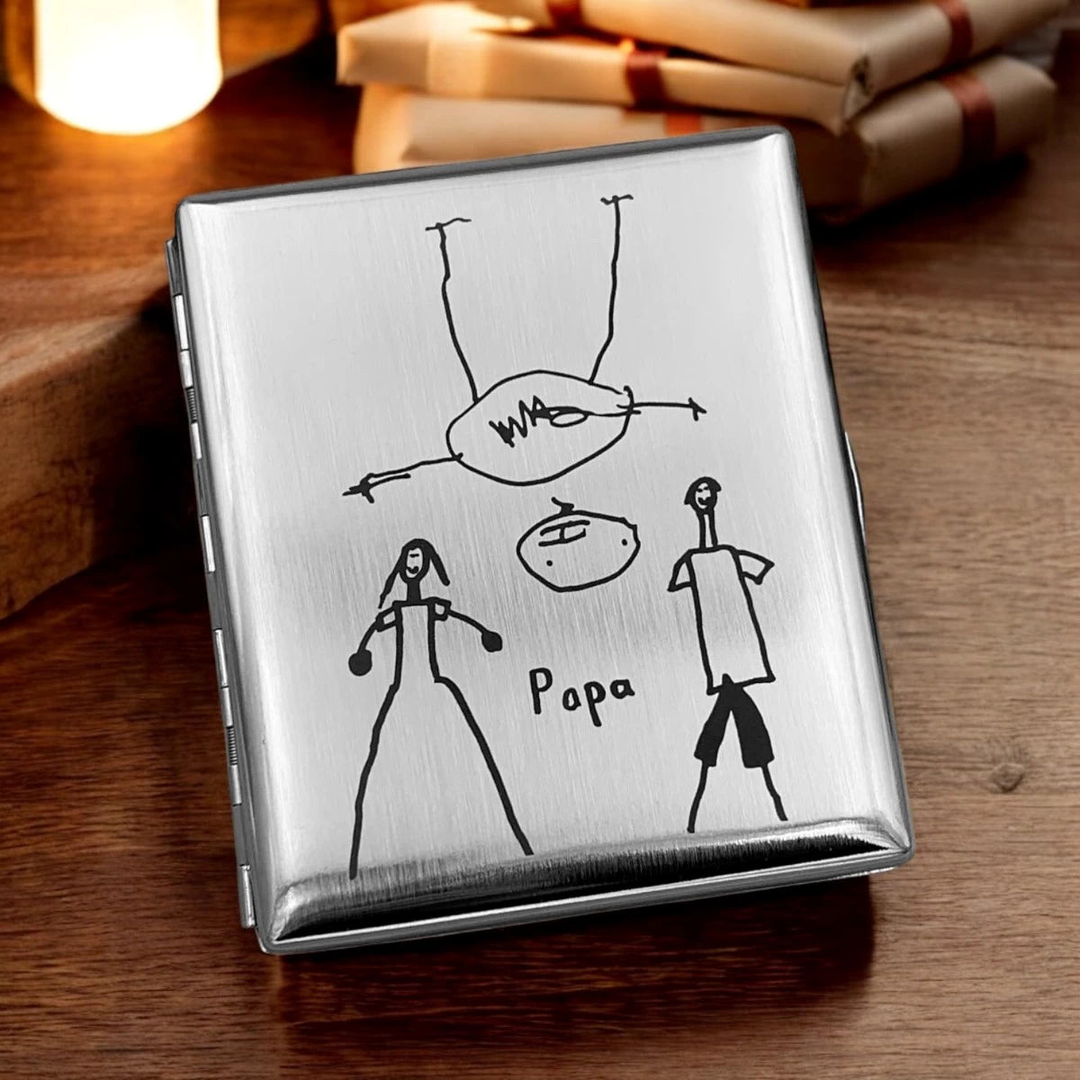 Zigarettenetui personalisiert mit Foto - silber