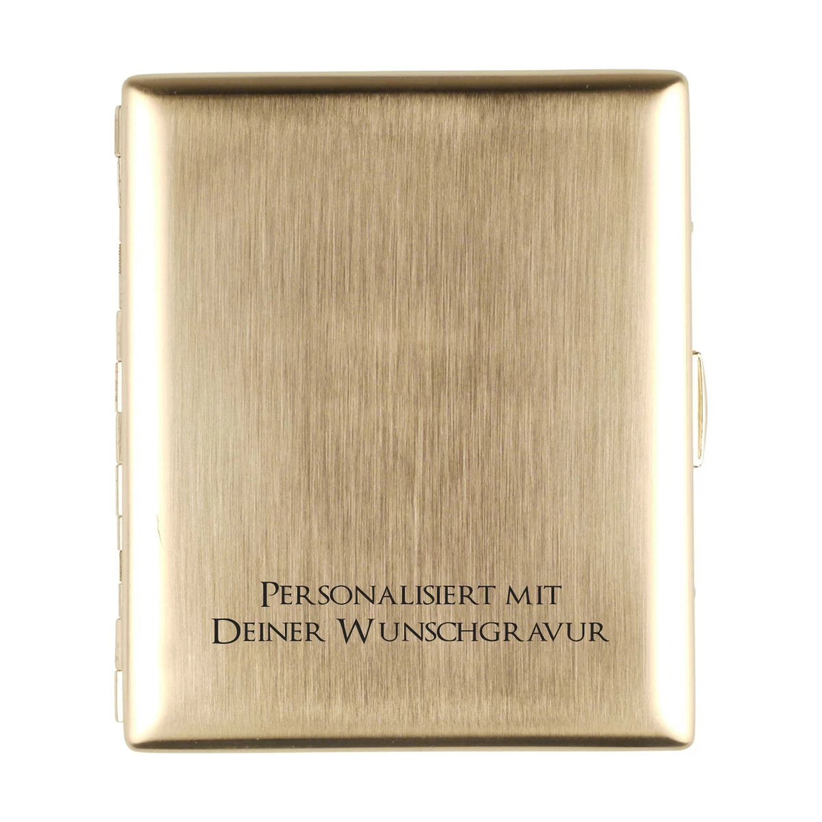 Zigarettenetui Gold Matt aus Messing – Personalisiert mit Wunschgravur