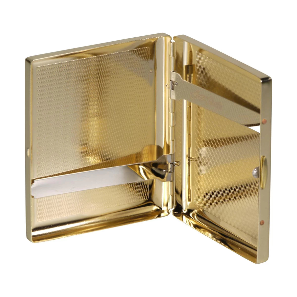 Zigarettenetui Gold Matt aus Messing – Personalisiert mit Wunschgravur