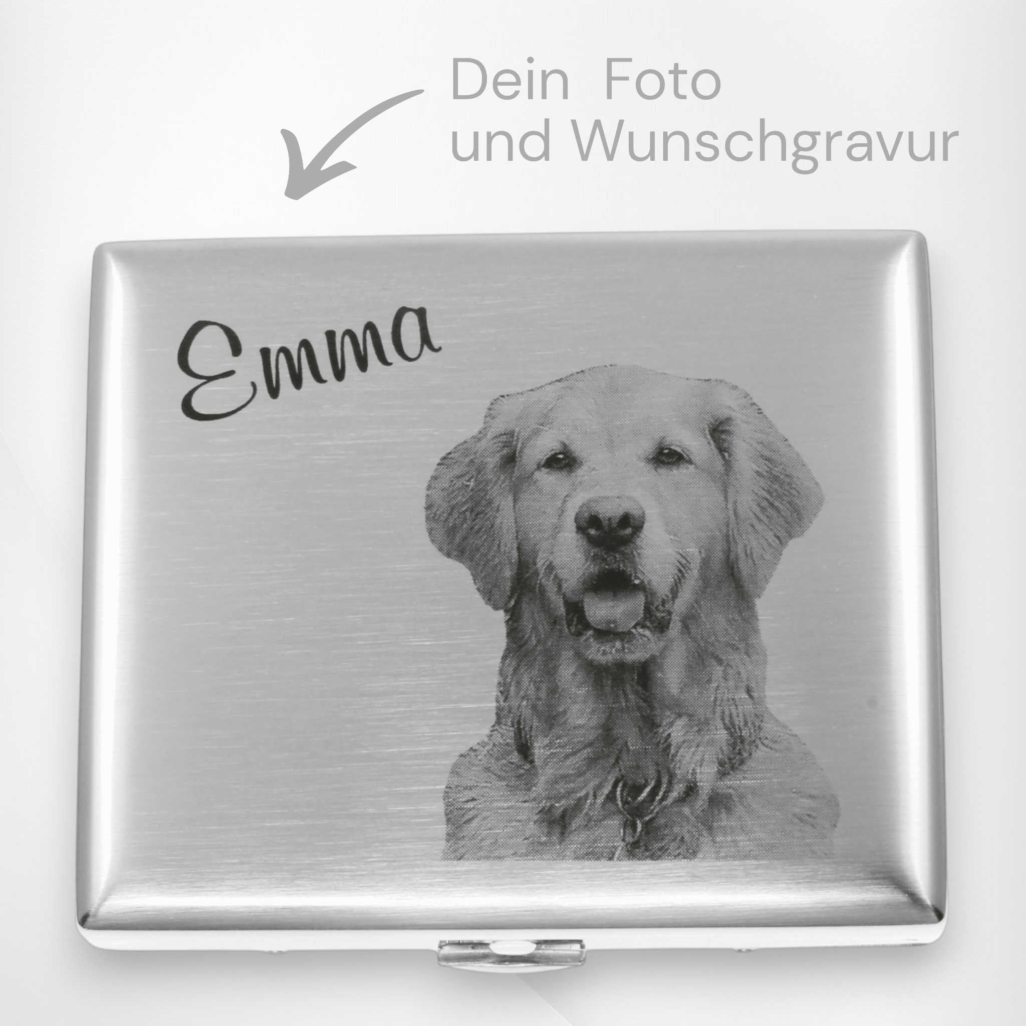 Zigarettenetui personalisiert mit Foto - silber