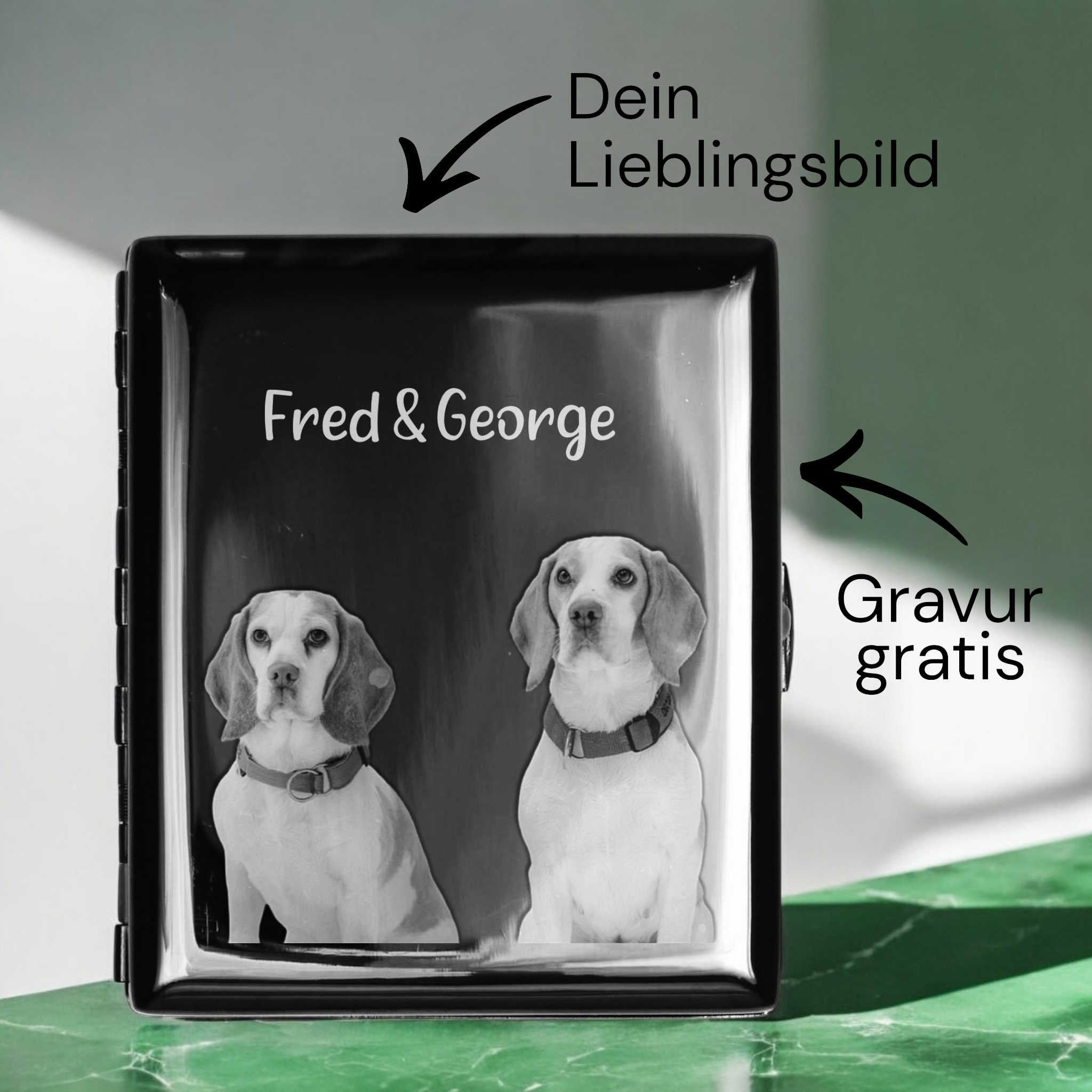 Zigarettenetui personalisiert mit Foto - schwarz