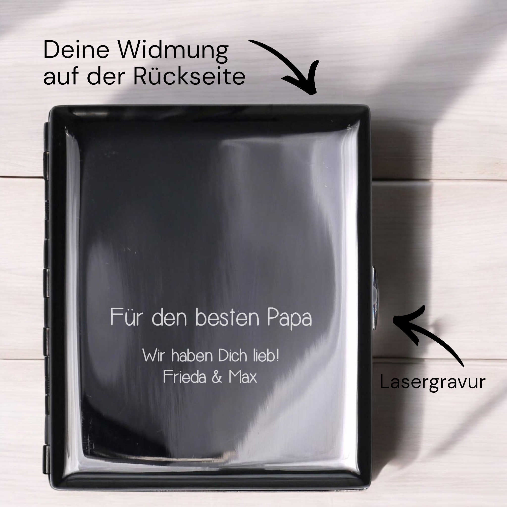 Zigarettenetui personalisiert mit Foto - schwarz