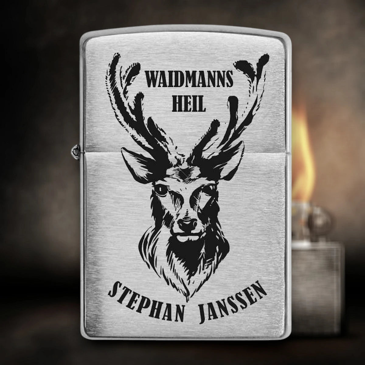 Zippo Jagen Hirsch & Waidmannsheil | personalisiert Gravur