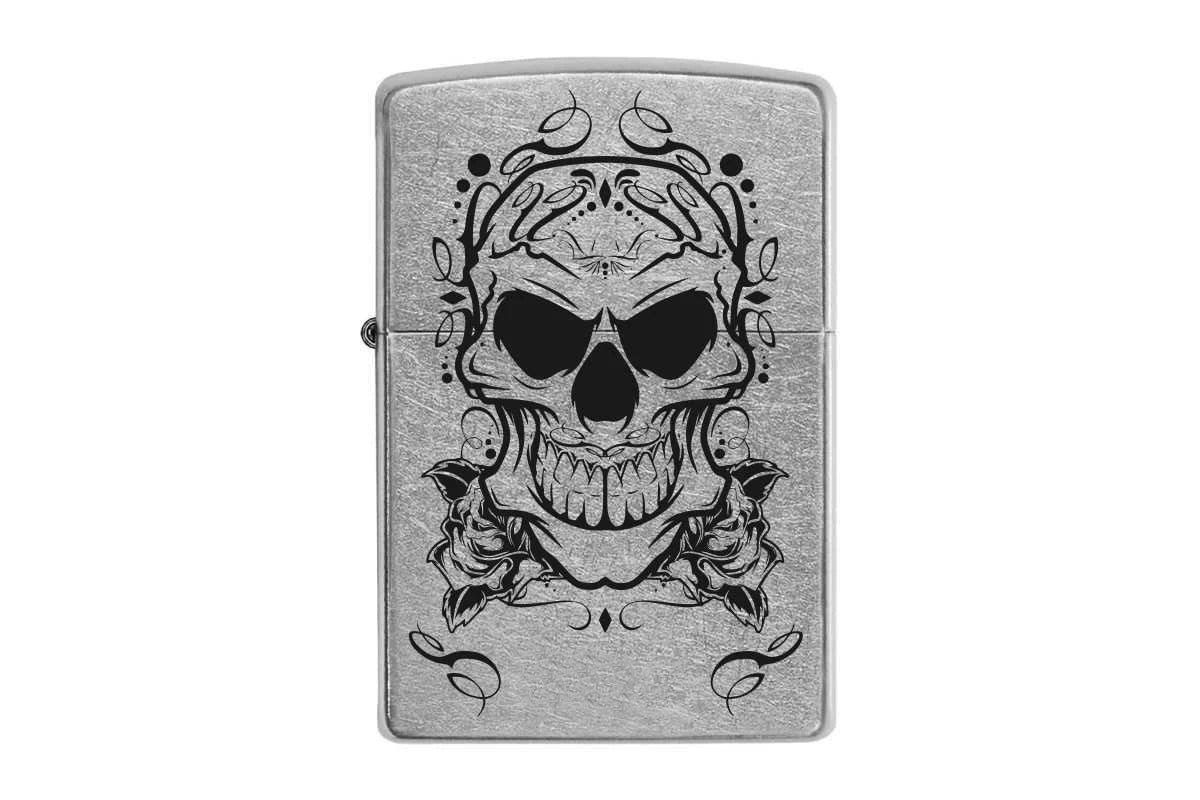 Original Zippo personalisiert - Totenkopf und Namen
