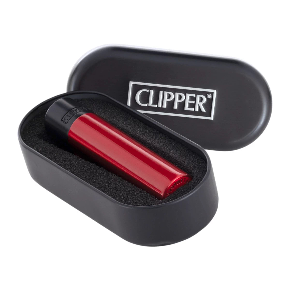 Clipper Metal Feuerzeug – ★ LAVA ROT-SCHWARZ ★ | Individuelle Gravur