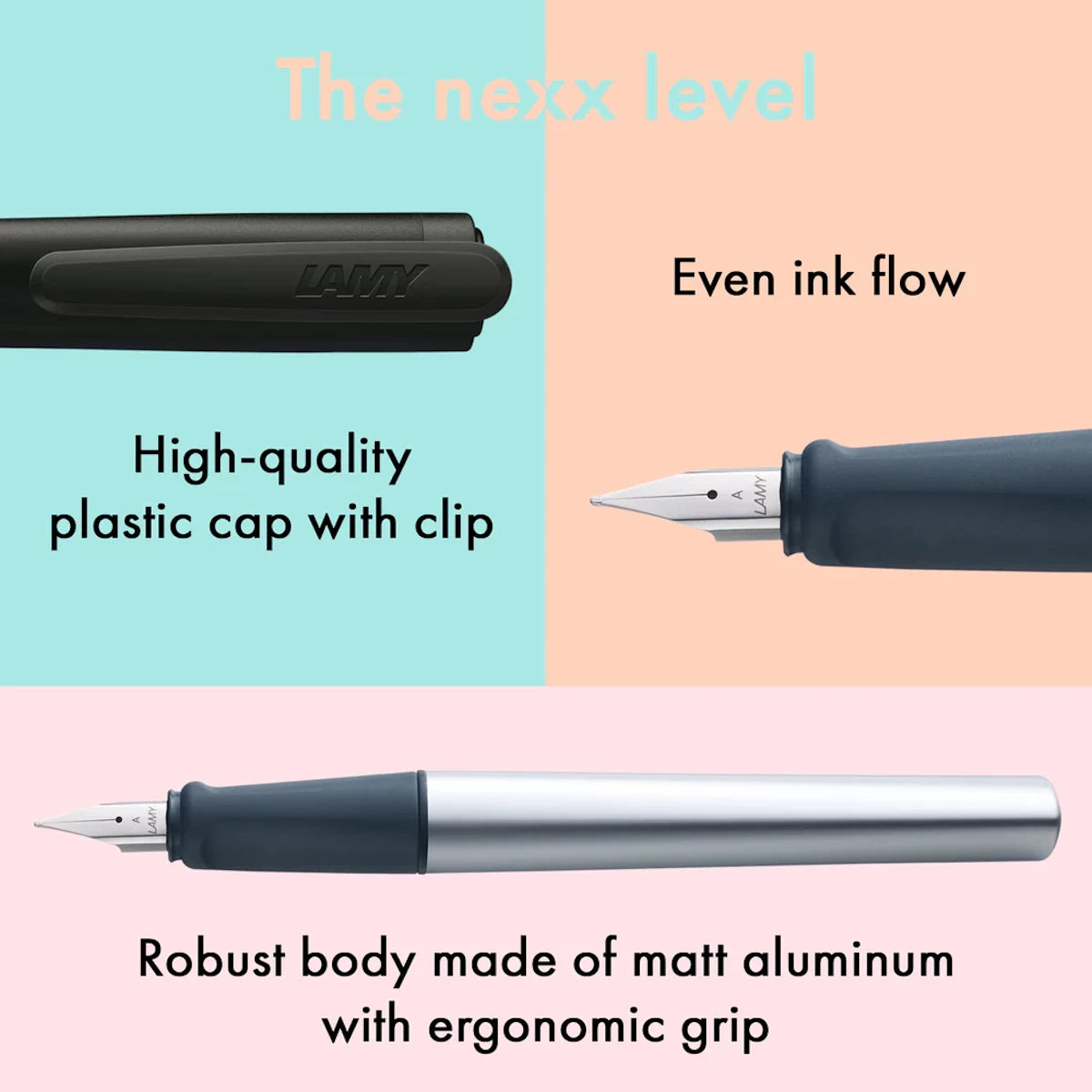 LAMY nexx Füllhalter black – Cooler Lernfüller mit Gravur