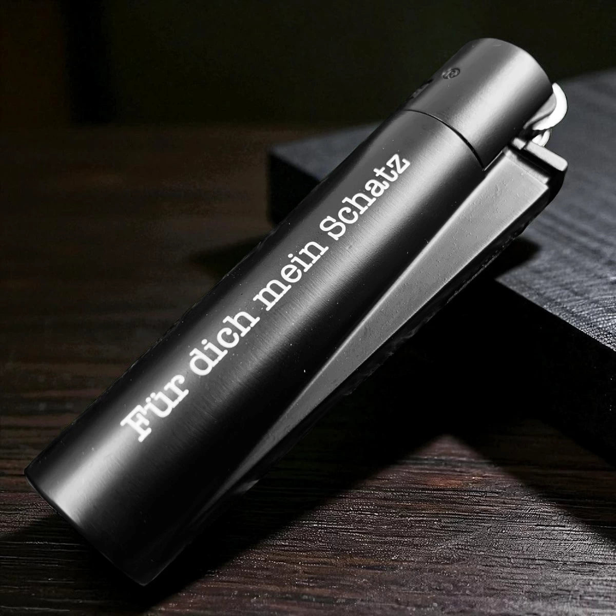 Clipper Metal Feuerzeug – ★ SCHWARZ MATT ★ | Individuelle Gravur