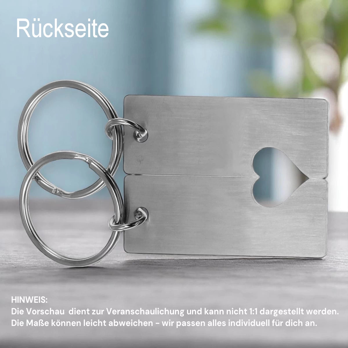 2 für 1 - Partnerschlüsselanhänger mit Wunschgravur