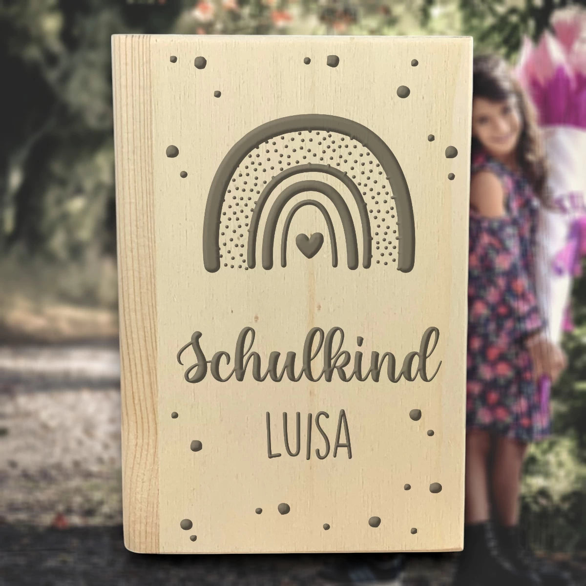 🌈 Personalisierte Spardose zur Einschulung – Regenbogen mit Herz & Name 🎁