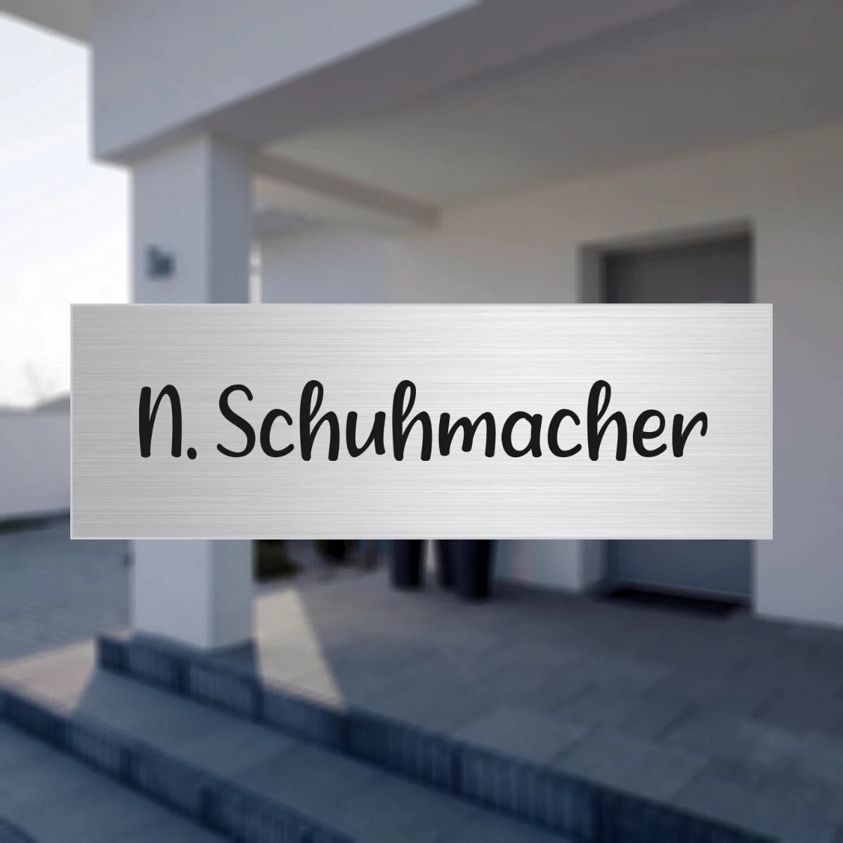 Türschild aus Edelstahl | 6x2 cm | mit Gravur